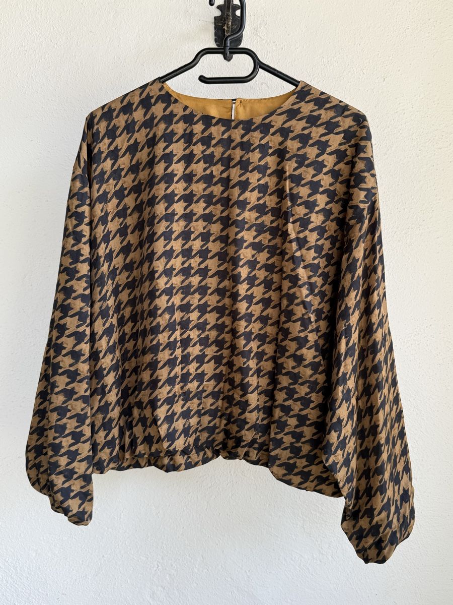 Camicette: DRIES VAN NOTEN Bluse Viskose / Seide mit Hahnentrittmuster – Usato da Konolfingen venduto da petzipetz