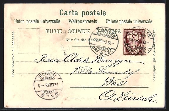 Cartoline postali: Litho St. Gallen, Museum, Kloster, Monum – Usato da Berlin venduto da bartko-reher 1