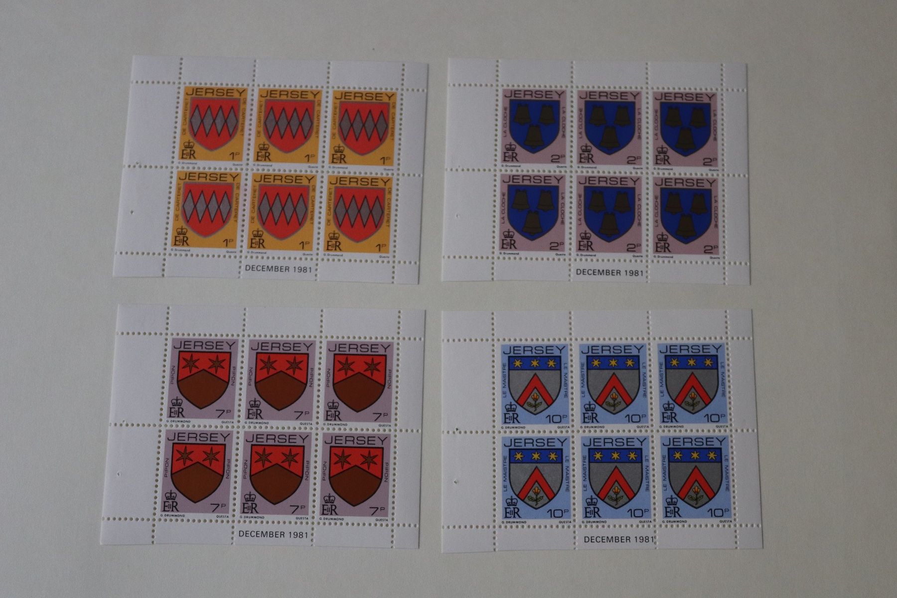 Alle Briefmarken: JERSEY 1981, WAPPEN, 11 MARKENHEFTCHENBLOCKS ** – Neu (gemäss Beschreibung) aus Erlach von Minka123
