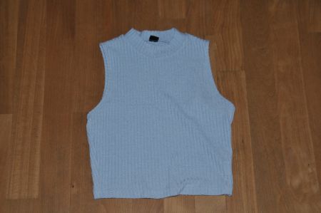 cooler Träger-Pullover - Gr. XS - hellblau - guter Zustand