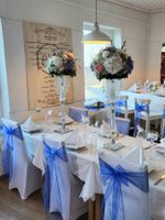 50 Stuhlschleifen organza königsblau