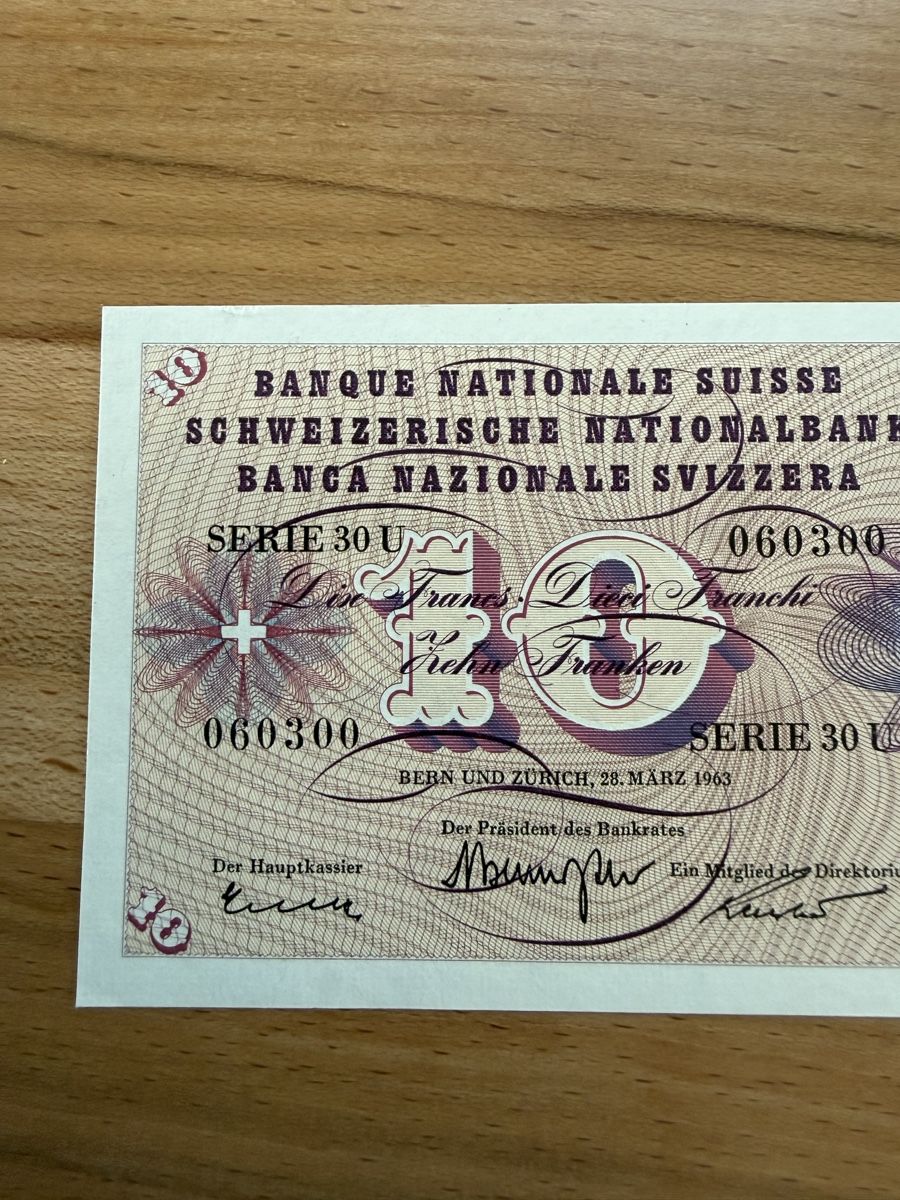 Banconote: 10 Franken Banknote Serie 30 U – Usato da Grenchen venduto da Bastet007 4
