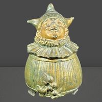 🤡Antike Spardose Hofnarr – Groteske Figur Messing/Bronze 🌟