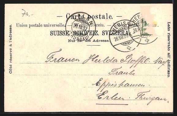 Ansichtskarten: Passepartout-Lithographie Herisau, Ortsa – Gebraucht aus Berlin von bartko-reher 1