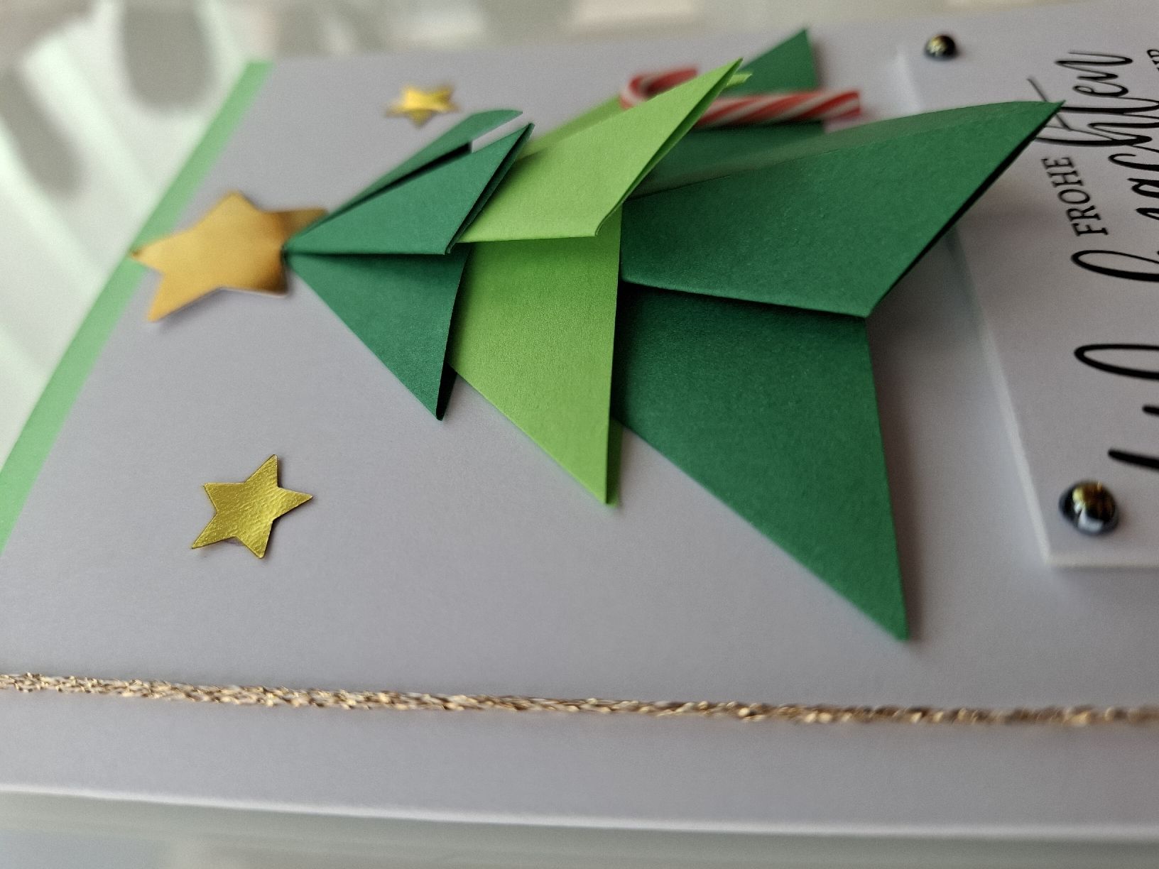 Karten: 3x Weihnachtskarten handgemacht Tannenbaum 3D Effekt – Neu und originalverpackt aus Winterthur von -.S.B.- 3