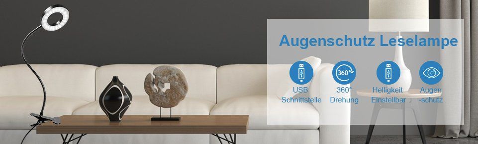 Sonstiges zu Optik: 48LED USB Leselampe mit Klemme 360° – Neu und originalverpackt aus Châtelaine von topshop.switzerland 4