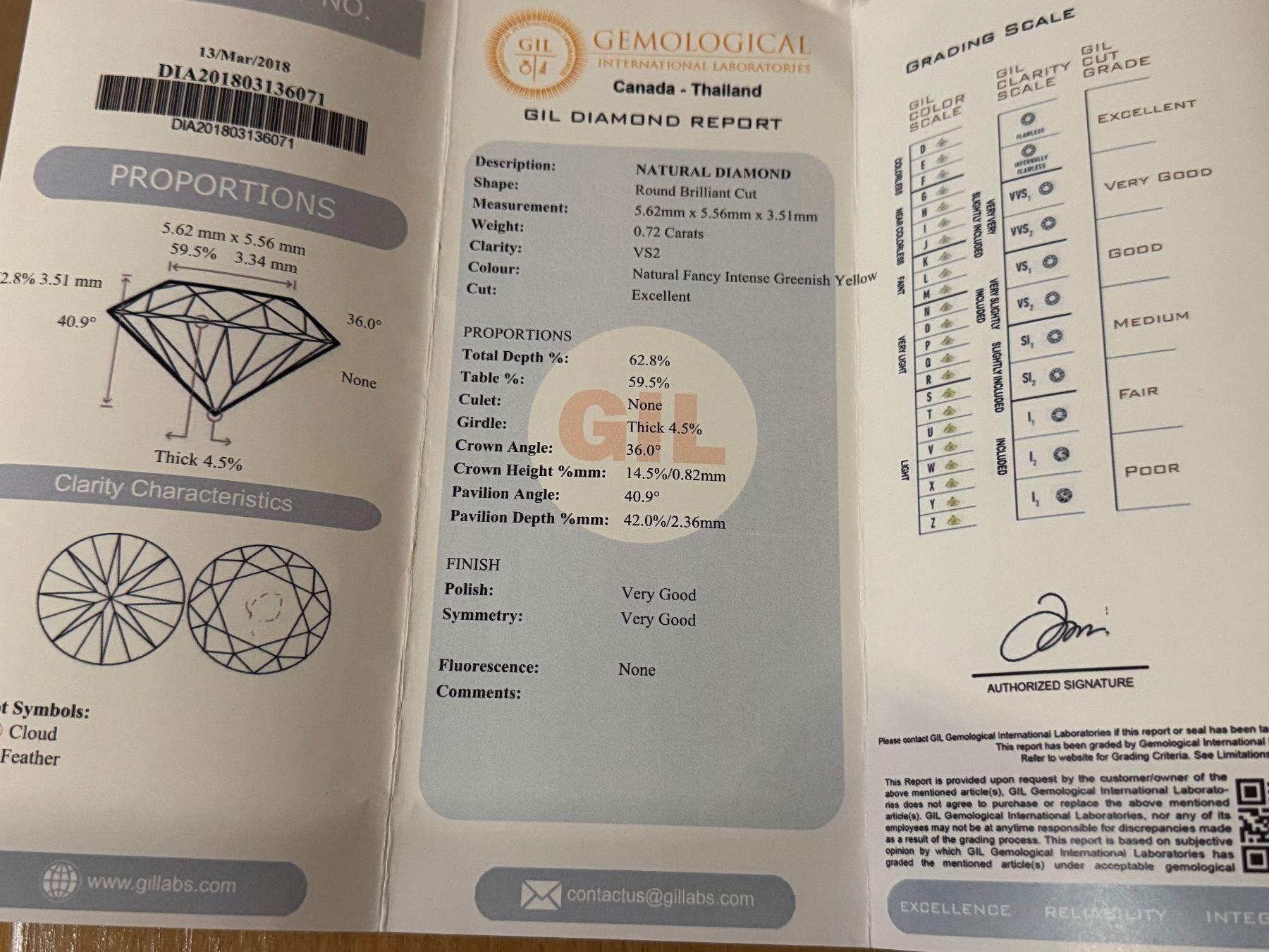Pietre preziose: Diamant 0.72cts – Nuovo (secondo la descrizione) da Auswil venduto da 1994summer 1