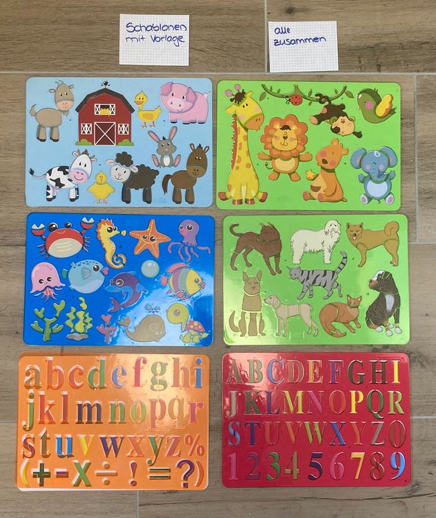  6 Schablonen für Kinder mit Vorlagen 