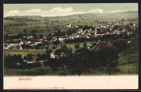 Cartoline postali: AK Menziken, Teilansicht mit Kirche – Usato da Berlin venduto da bartko-reher