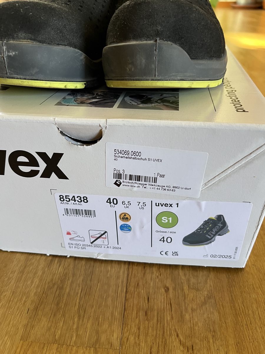 Uvex Scarpe da uomo: uvex Sicherheitsschuhe Grösse 40 – Usato da Luzern venduto da b.kf 2