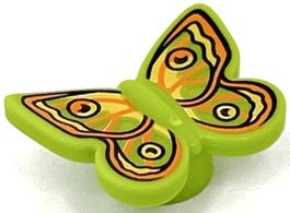 LEGO 80674pb06 Lime Butterfly with Stud Holder