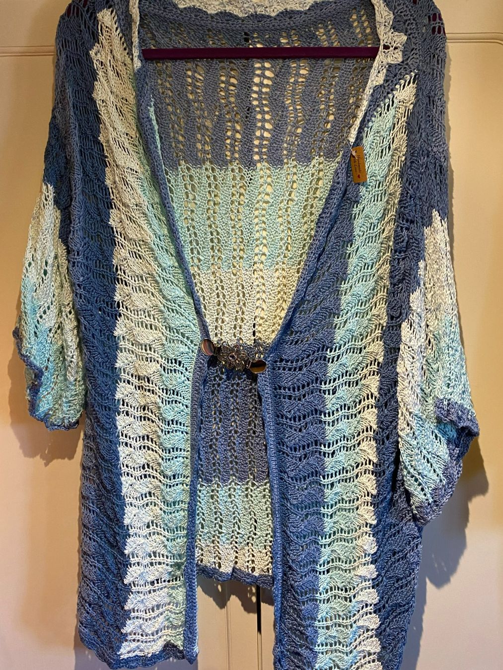Giacche: STRICKJACKE-BIJOUX, EINZELSTÜCK-BLAU-TÜRKIS – Nuovo e nell'imballaggio originale da Meienried venduto da ManuelaBoutique 4