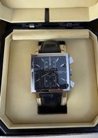 Montre Louis Erard chronographe automatique cadran noir cuir