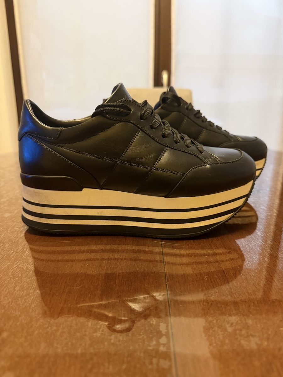 Hogan Damenschuhe: Hogan MaxiPlatform, schwarzes Leder, Größe 37 – Gebraucht aus Roveredo GR von mar_d5sf 3