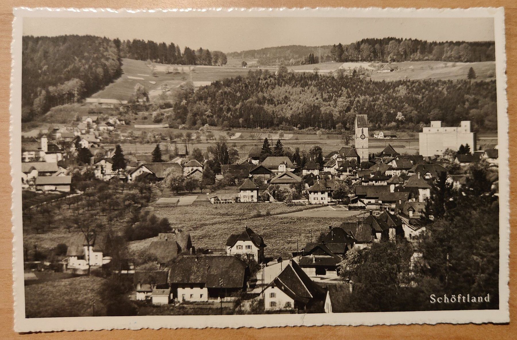 Ansichtskarten: Schöftland mit Kirche um 1945 – Gebraucht aus St. Erhard von Chaeferli6