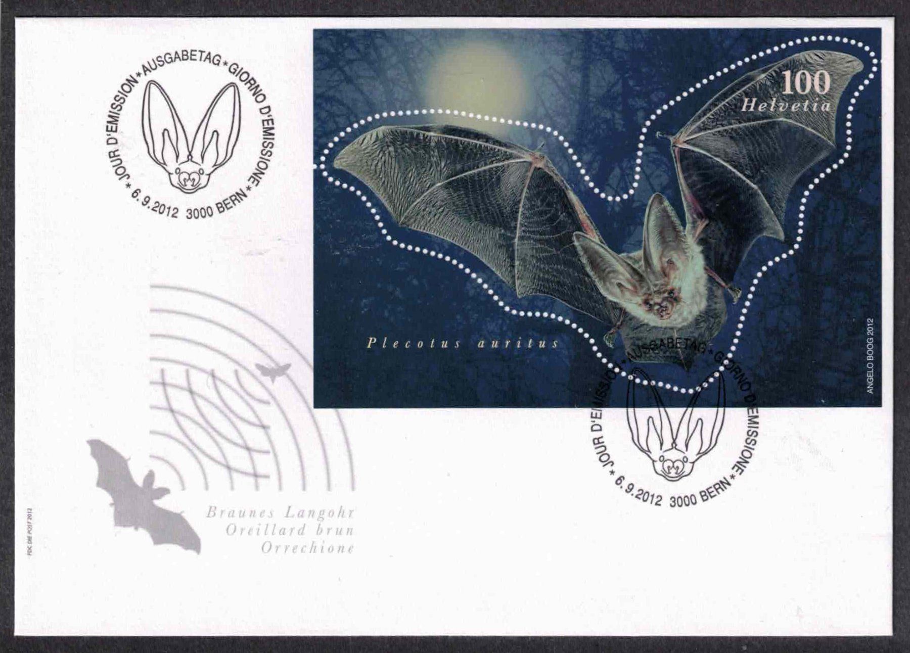 Tutti i francobolli: 2012 Fledermaus Block auf kleinem FDC – Nuovo (secondo la descrizione) da Nuglar venduto da Stamp88
