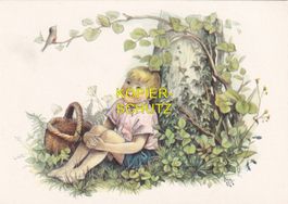 Knabe und Singvogel (Zeichnung von H. Spörri) /aw