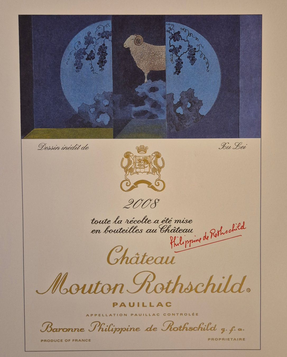 Grafica & Litografie: Mouton Rothschild Litho, 2008, Xu Lei – Usato da Luzern venduto da Louis-XVI