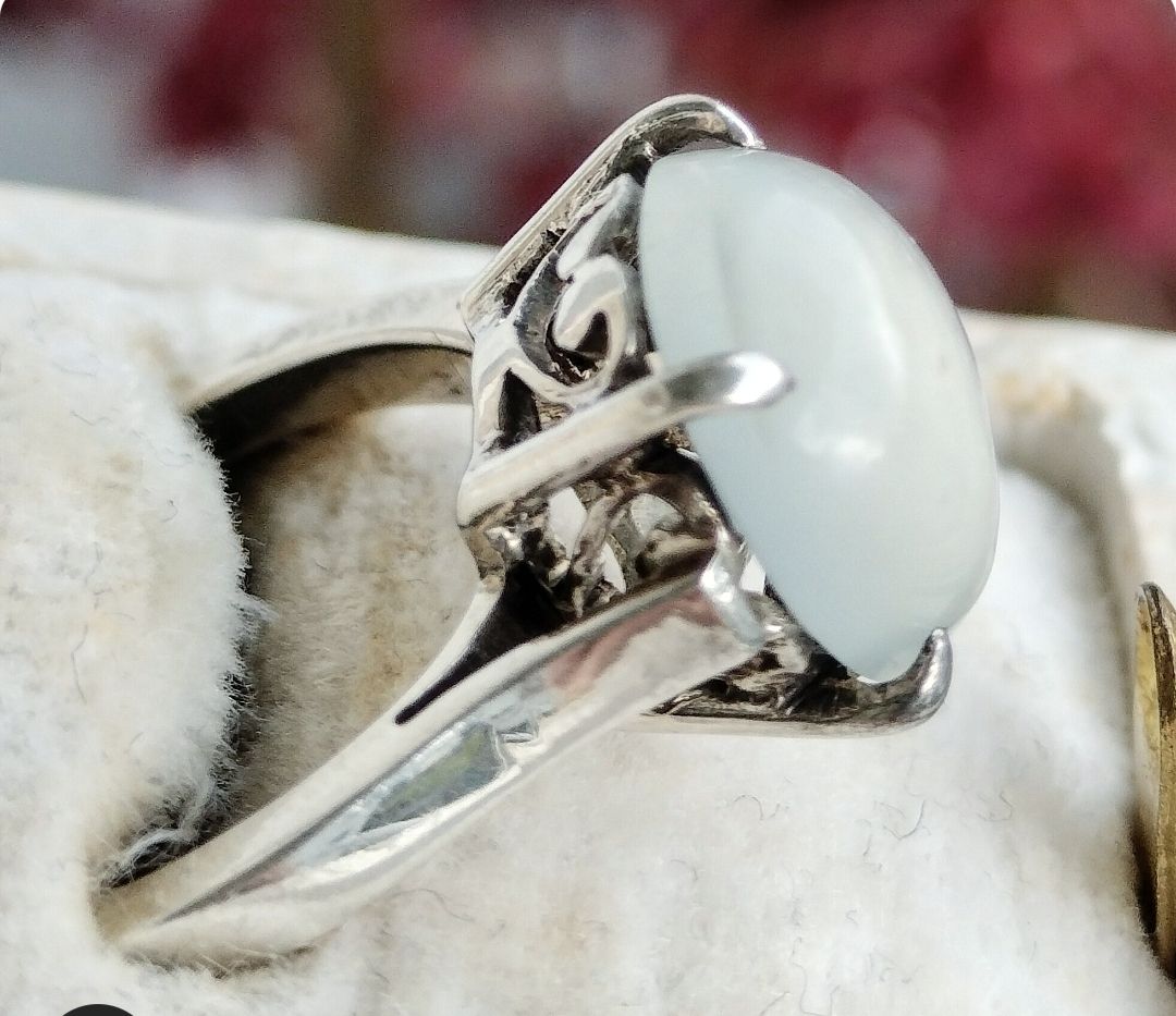 Anelli: ✨Antiker Cateye Mondstein Silber Ring – Usato da schwyz venduto da larry91sz 5