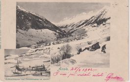 AK Airolo - Gotthardexpress ingresso traforo d'inverno, 1902