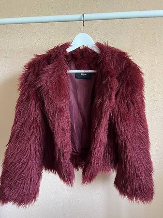 BIK BOK Kunstfelljacke Bordeaux Gr. M