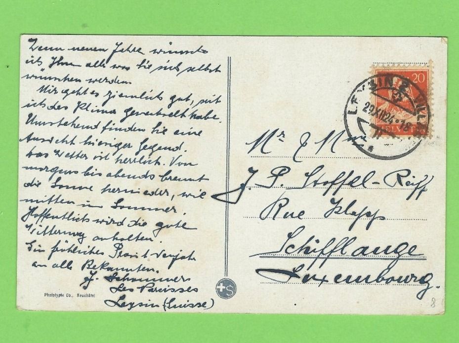 Ansichtskarten: Leysin. Cliniques Dr. Roller et Miremont – Gebraucht aus Zürich von t24_de 1