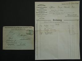 1904 Luzern Brief von Eisenwerke von Moos mit Rechnung Beleg