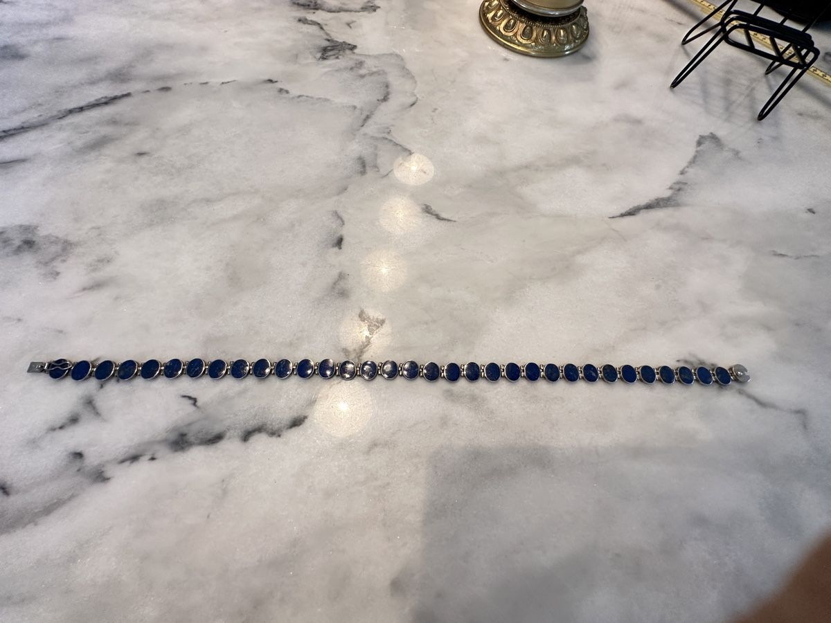 Catenine: Antike Halskette Silber mit Lapislazuli – Usato da Aarburg venduto da Schatzaffe 5