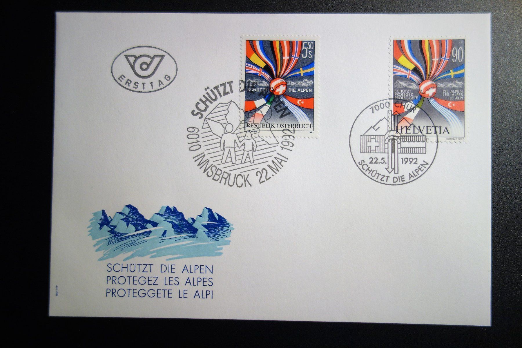 Tutti i francobolli: 1992 FDC Schutz der Alpen – Nuovo (secondo la descrizione) da Mettmenstetten venduto da Sutasso