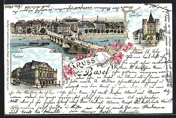 Cartes postales: Litho Basel, Gesamtansicht Klein-Basel,  – D'occasion à Berlin par bartko-reher