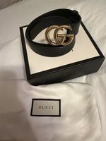 Gucci Gürtel GG Marmont Leder schwarz mit Box und Beutel