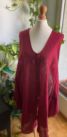 Superbe Chemise tunique TERA BORA bordeaux sans manches  OS