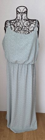 Langes Kleid,mint und weissgepunktet,Gr.46