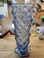 Vase blau Glas Rautenmuster Höhe ca. 31 cm (D1)
