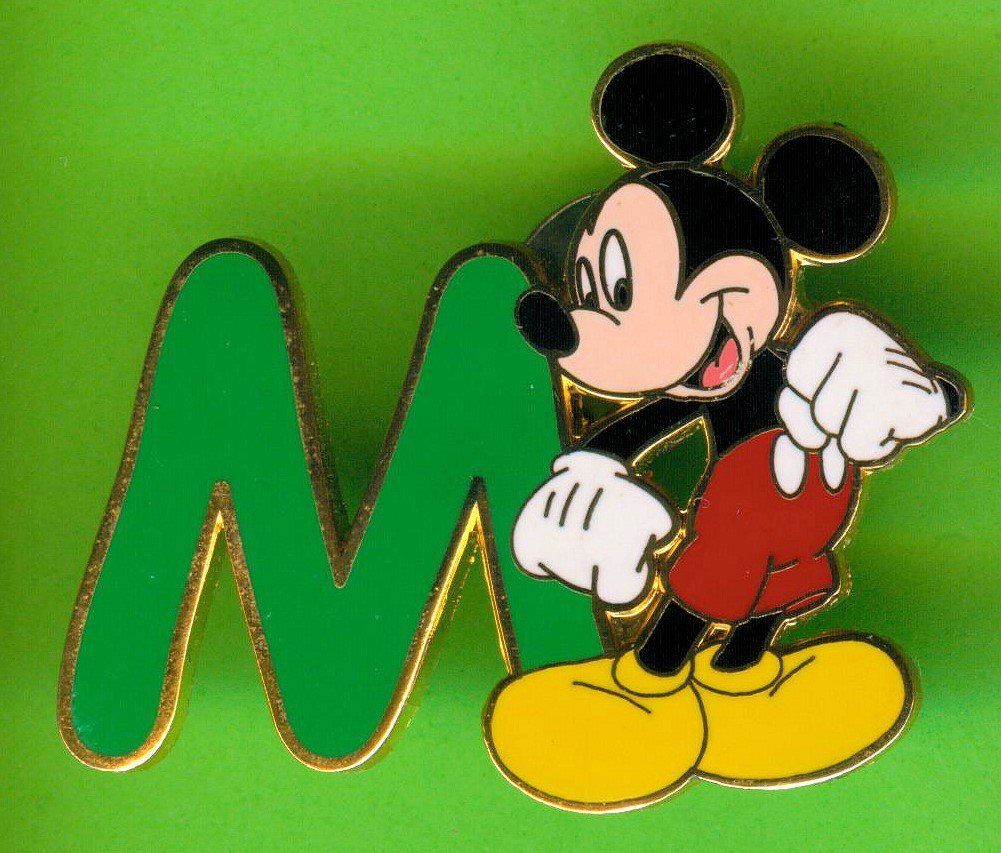 Disney Placchette & Badge: DISNEY  Alphabet   MICKEY  " M " – Usato da Winterthur venduto da Sammleroase