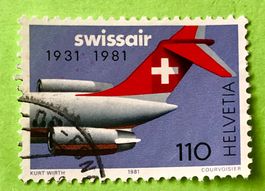  Nr.653 Sonderpostmarken 50 Jahr Swissair GESTEMPELT 1981  ﻿