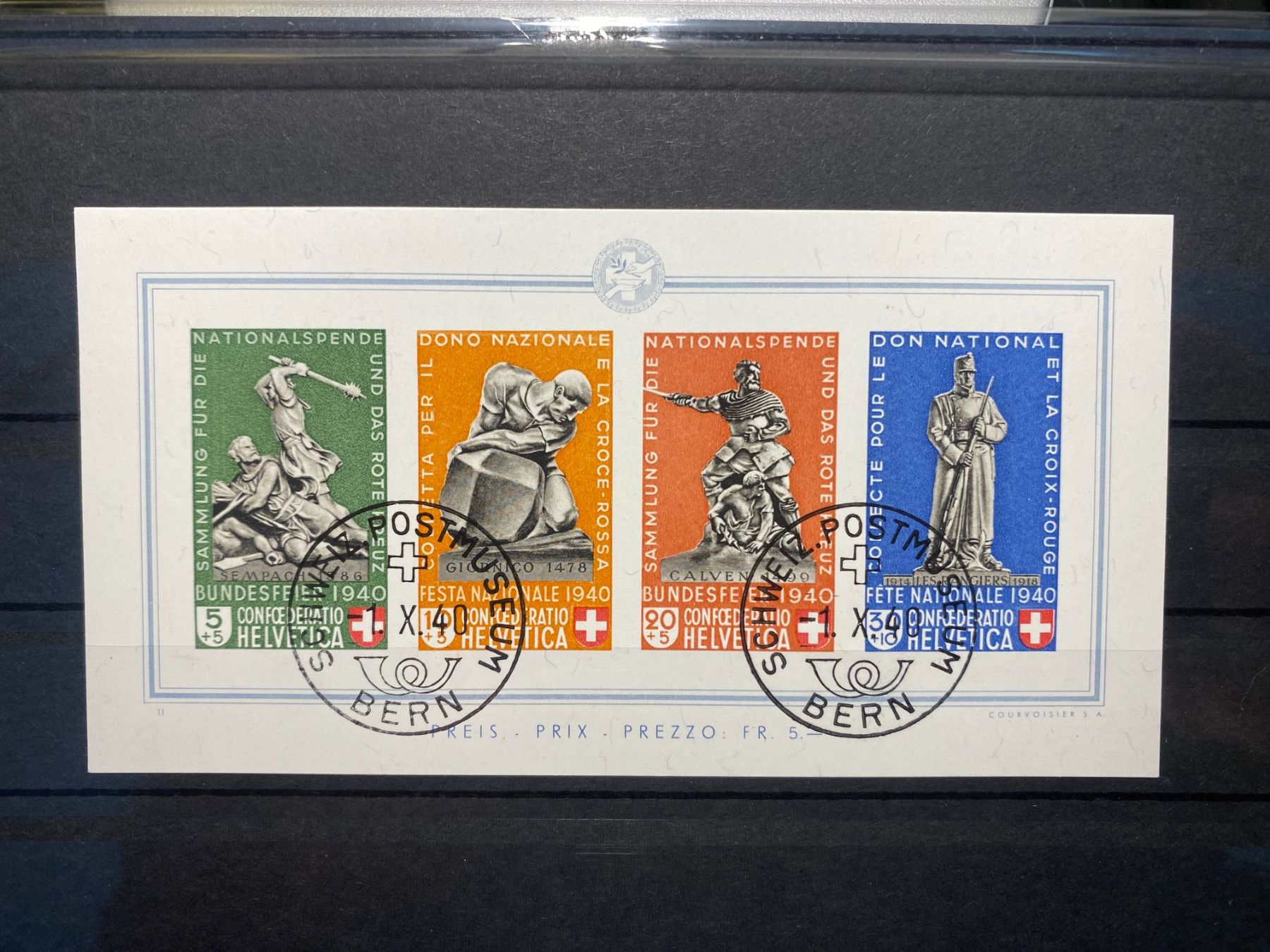 Tutti i francobolli: 1940 / Budesfeierblock Pro Patria /  Postmuseum + Attest – Nuovo (secondo la descrizione) da Grand-Lancy venduto da Dany1973