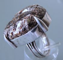 Großer Muskovit Silber 925 Fingerring Gr. 59