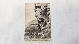 Ancienne carte postale, Salève alpinistes en montagne