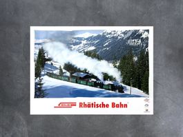 Plakat Rhätische Bahn Dampfzug
