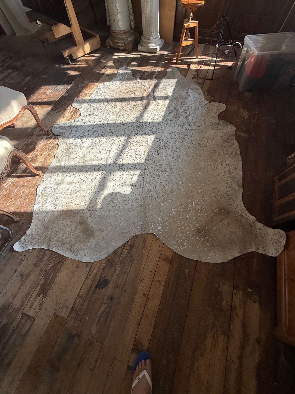 Teppiche: Rinderfell de Luxe Creme-Silber XXL – Gebraucht aus Bretzwil von neuguinea 1