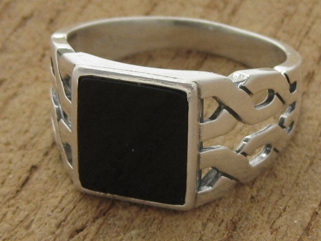 Anelli: Vintage Ring Silber 925 Onyx Zopfmuster Gr. 69 – Usato da Ermatingen venduto da Decovin 4