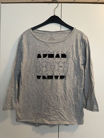 Armani Exchange Shirt Gr. XS Damen Langarm Grau Top Frühling