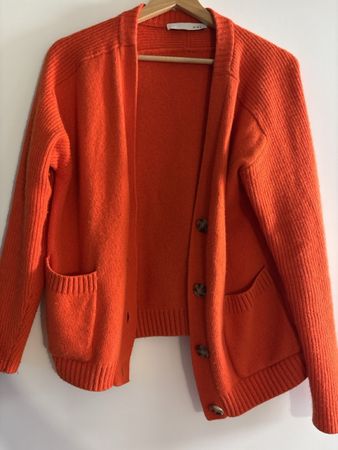 Oui Strickjacke Cardigan Gr 40 Orange