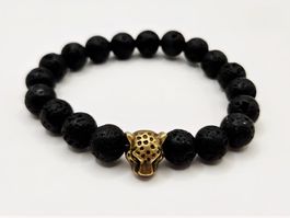 Herrenarmband Leo Lavastein Schwarz Heilsteine/Natursteine