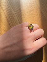 Vintage Silberring mit olivgrünem Stein Peridot? Gr.57