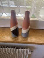 2 Vasen Keramik geometrisch Mehrfarbig guter Zustand