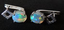 Äthiopischer Opal Silber 925 Ohrringe