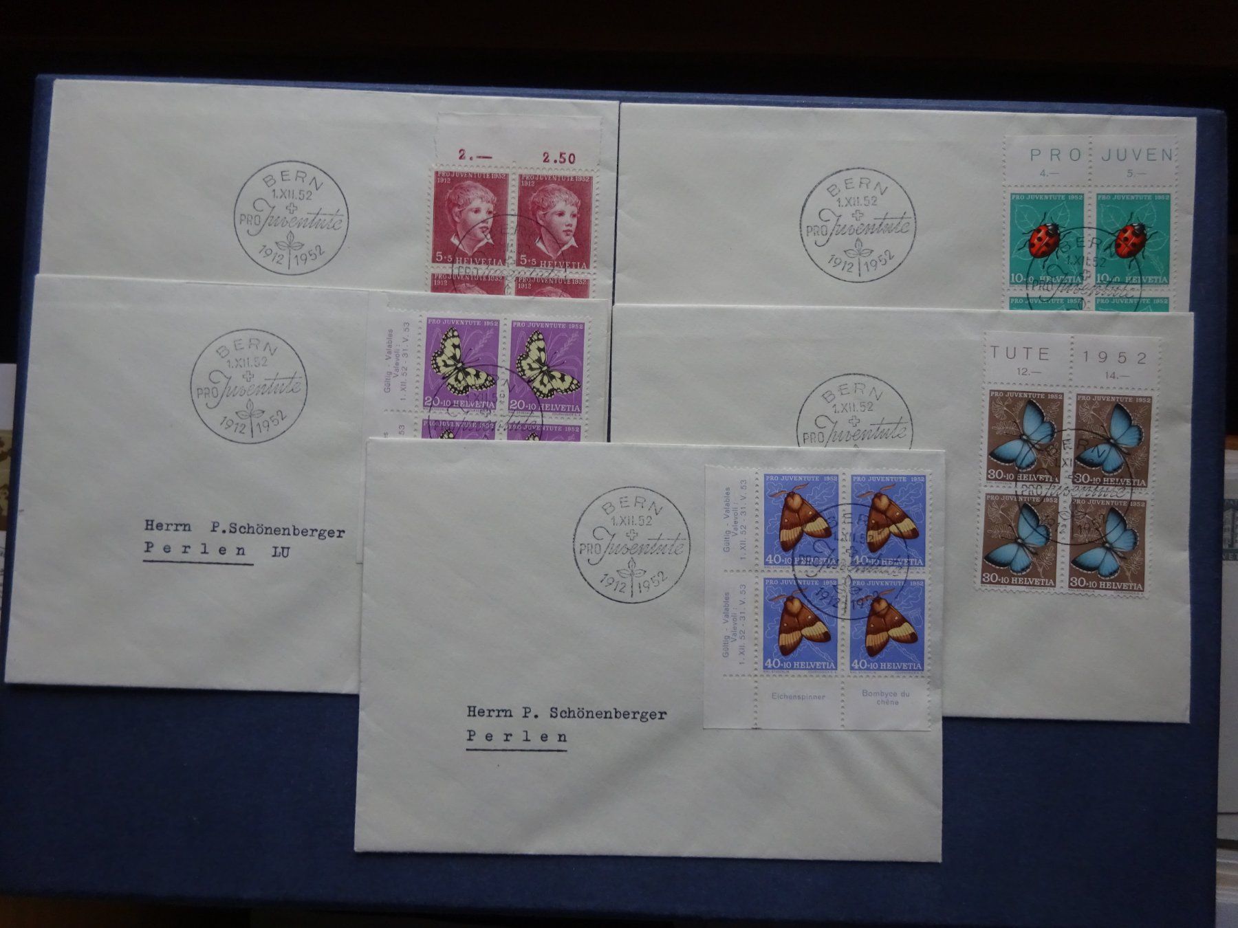 Tutti i francobolli: 1952 Pro Juventute FDC im 4er Block – Usato da Appenzell-Steinegg venduto da adi1975
