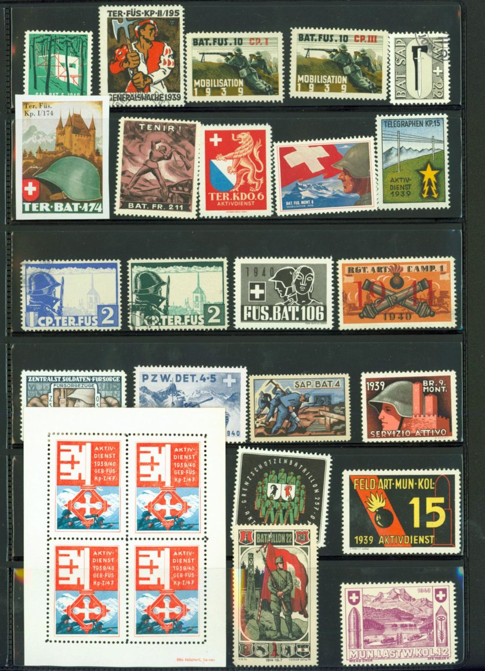 Tutti i francobolli: Soldatenmarken mit Kleinbogen (C241) – Usato da Seuzach venduto da Harri19